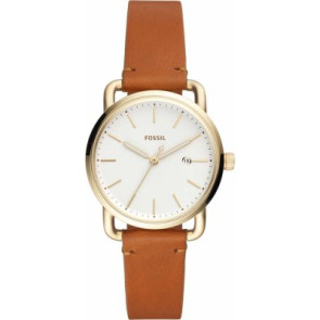Watch strap Fossil ES4348 Leather Brown 16mm